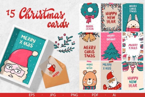 15 Christmas Cards: Festive Illustrations for Blogs