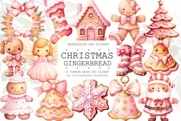 Beautiful Christmas Gingerbread Clipart for Illustrations