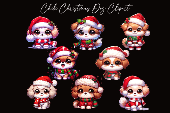 Chibi Christmas Dog Clipart & Illustrations Review