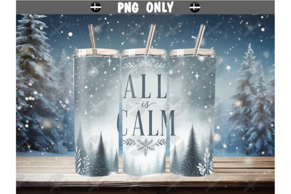 Christmas All is Calm Tumbler Wrap PNG: Illustrations Review