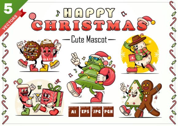Christmas Cute Mascot Illustrations for Bloggers