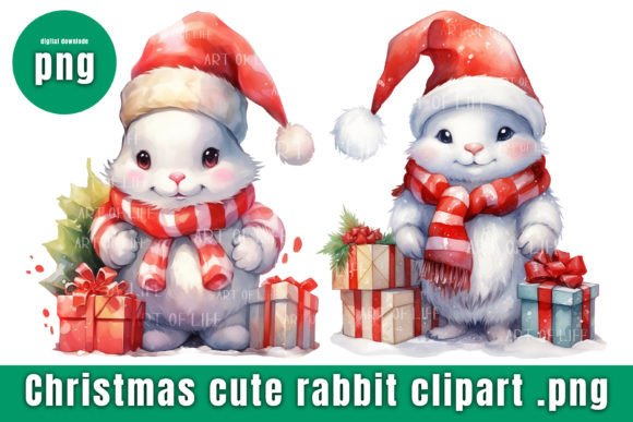 Christmas Rabbit Clipart & Illustrations Review