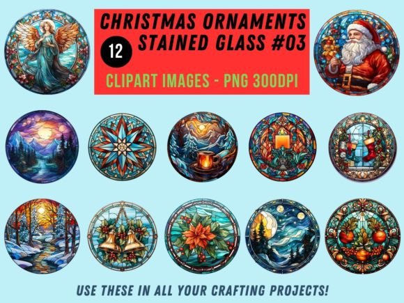 Christmas Stained Glass Clipart 03 Review: Festive Illustrations