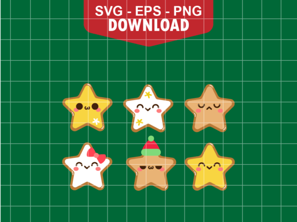 Christmas Star Cookies: Festive Illustrations