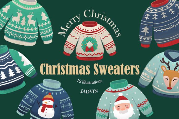 Christmas Sweaters Clipart: Festive Illustrations