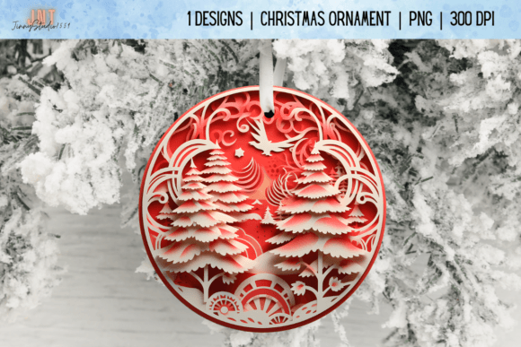Christmas Tree Ornament PNG for Illustrations