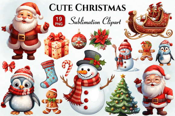 Cute Christmas Clipart Bundle PNG Review