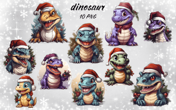 Dinosaur Santa Hat Christmas Sublimation: Illustrations Review