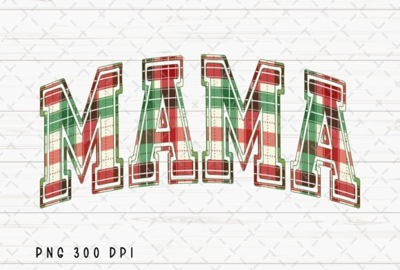 Mama Christmas Plaid Retro Mom PNG Illustrations