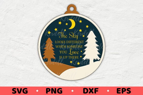 Memorial Christmas Ornament: Sky Look Illustrations