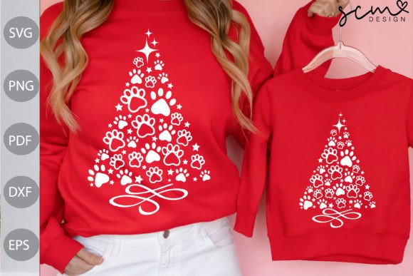 Paws Christmas Tree SVG: Festive Illustrations