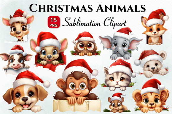 Review: Christmas Animal Peeking Sublimation Illustrations