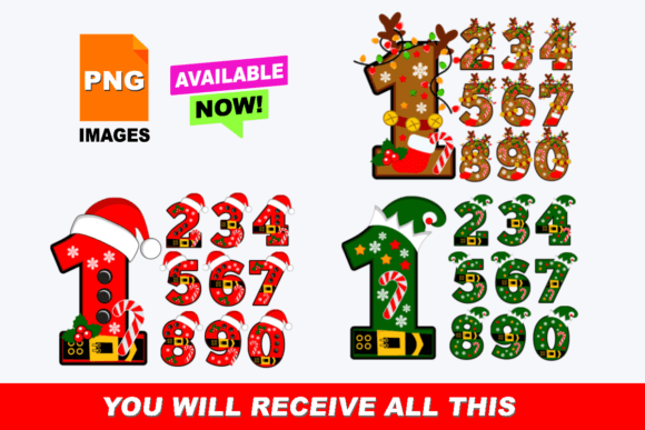Review: Numbers 0-9 Clip Art Bundle Christmas for Embroidery
