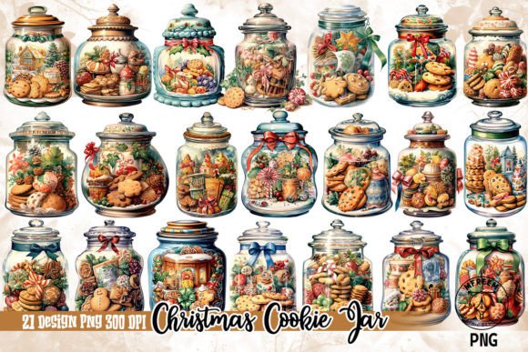 Reviewing Christmas Cookie Jar Clipart PNG Illustrations