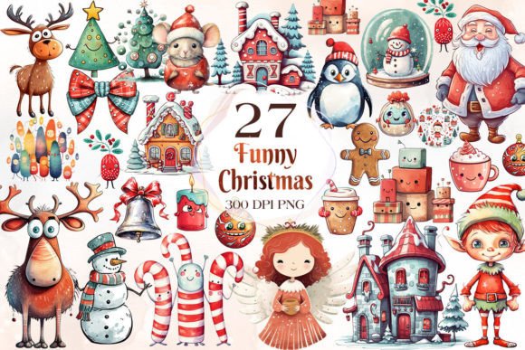 Reviewing Funny Hand Drawn Christmas Clipart for Stitching