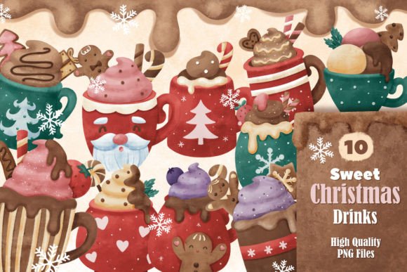 Sweet Christmas Drinks Illustrations Review