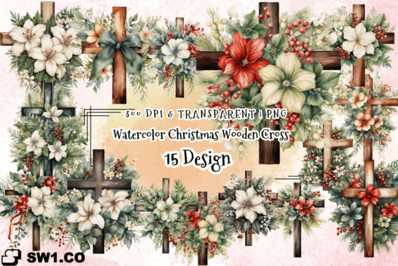Watercolor Christmas Wooden Cross PNG: A Designer’s Review