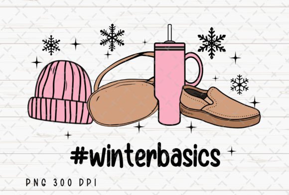 Winter Basics Beanie Retro Christmas PNG Illustrations